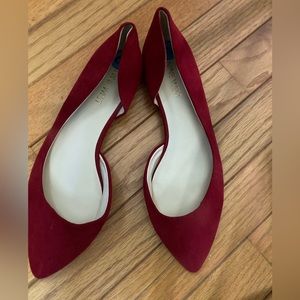 Nine West red suede flats